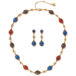 The Metropolitan Museum of Art Ancient Gems Multistone Statement Necklace And Triple-Drop Lapis Earrings Set Discount