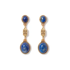 The Metropolitan Museum of Art Ancient Gems Triple-Drop Lapis Earrings Clearance