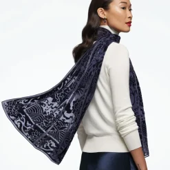 The Metropolitan Museum of Art Chinese Phoenixes And Peonies Oblong Velvet Burnout Scarf Best