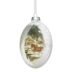 The Metropolitan Museum of Art Currier & Ives Snowscapes Glass Disc Ornament Set Clearance