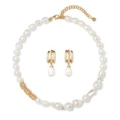 The Metropolitan Museum of Art Cypriot Twist Pearl Necklace And Triple-Hoop Earrings Set Outlet