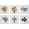 The Metropolitan Museum of Art Kim Seybert Embroidered Bouquets Linen Cocktail Napkin Set New