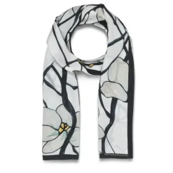 The Metropolitan Museum of Art Louis C. Tiffany White Magnolia Oblong Silk Scarf Discount