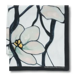 The Metropolitan Museum of Art Louis C. Tiffany White Magnolia Oblong Silk Scarf Discount
