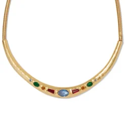The Metropolitan Museum of Art Medieval Stone Collar Necklace And Hoop Earrings Set Sale