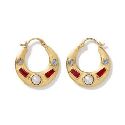 The Metropolitan Museum of Art Medieval Stone Crescent Hoop Earrings Discount