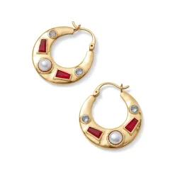 The Metropolitan Museum of Art Medieval Stone Crescent Hoop Earrings Discount