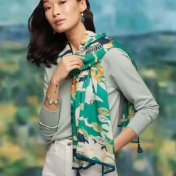 The Metropolitan Museum of Art Ming Birds And Flowering Branches Oversize Oblong Scarf Outlet