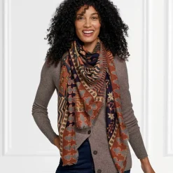 The Metropolitan Museum of Art Persian Garden Oversize Square Wool Scarf Clearance