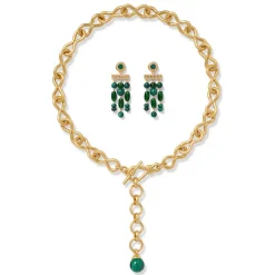 The Metropolitan Museum of Art Roman Malachite Statement Necklace And Chandelier Earrings Set Best