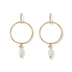 The Metropolitan Museum of Art Royal Tudor Forward-Facing Hoop Earrings With Pearl Drops Discount