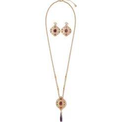 The Metropolitan Museum of Art Turkish Amethyst Long Pendant Necklace And Statement Earrings Set Discount