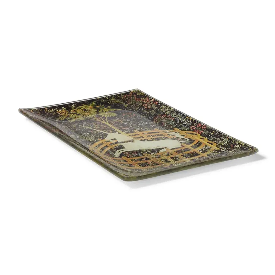 The Metropolitan Museum of Art Unicorn In A Garden Glass Tray Fashion