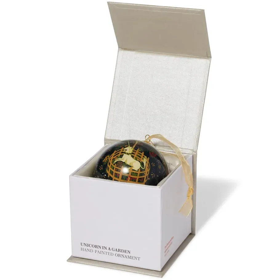 The Metropolitan Museum of Art Unicorn In A Garden Hand-Painted Glass Ornament Sale