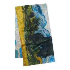 The Metropolitan Museum of Art Van Gogh Wheat Field With Cypresses Oversize Oblong Silk Scarf Hot