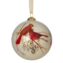 The Metropolitan Museum of Art Winter Birds Hand-Painted Glass Ornament Set New