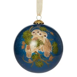 The Metropolitan Museum of Art Winter Birds Hand-Painted Glass Ornament Set New